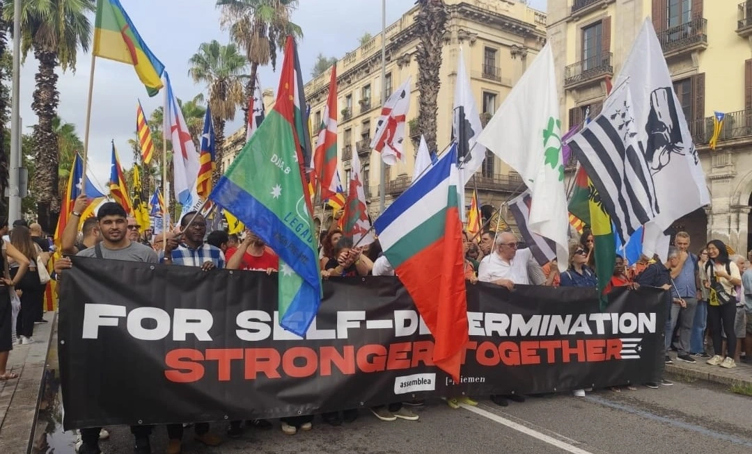 Annobón acompañó la marcha de Catalunya en la Diada