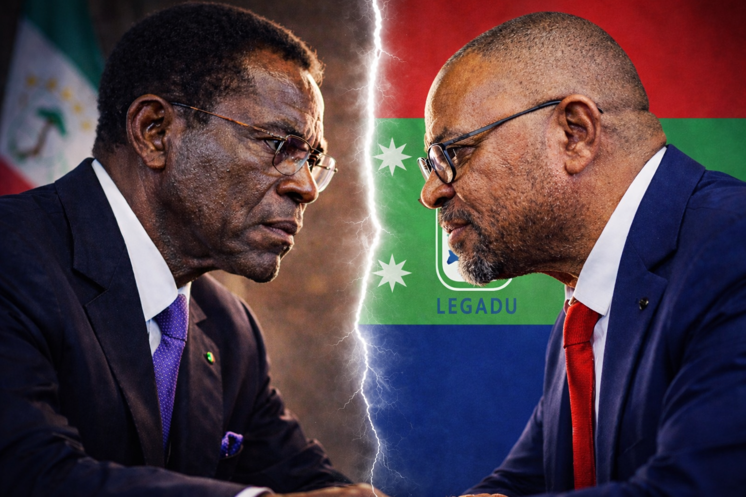 Teodoro Obiang Nguema Mbasogo busca callar al Primer Ministro de Annobón en el estrado español.