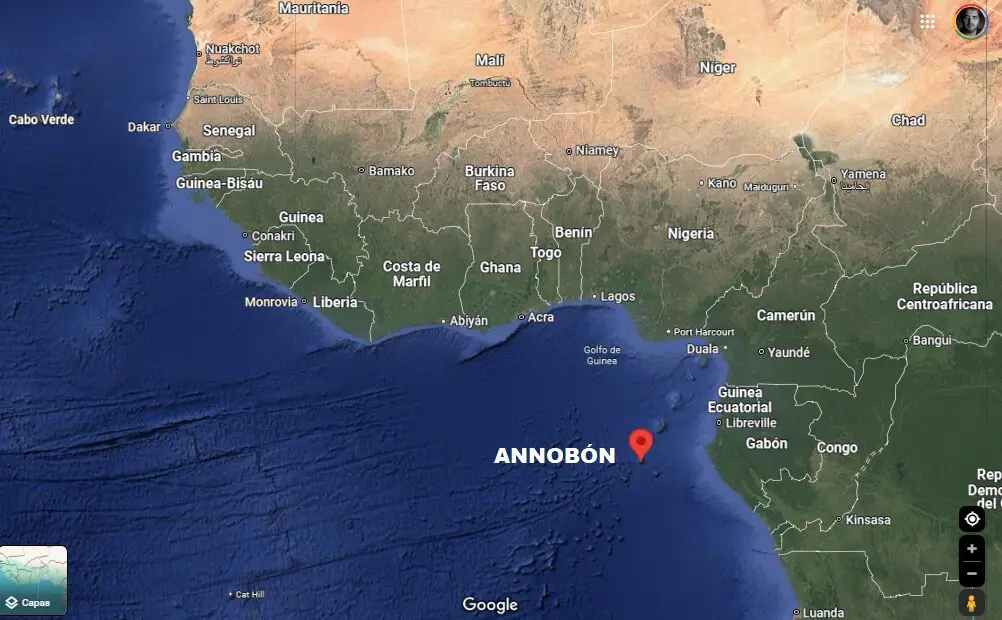 Annobón en el mapa.
