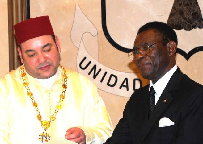 El rey Mohamed VI y Teodoro Obiang Nguema.