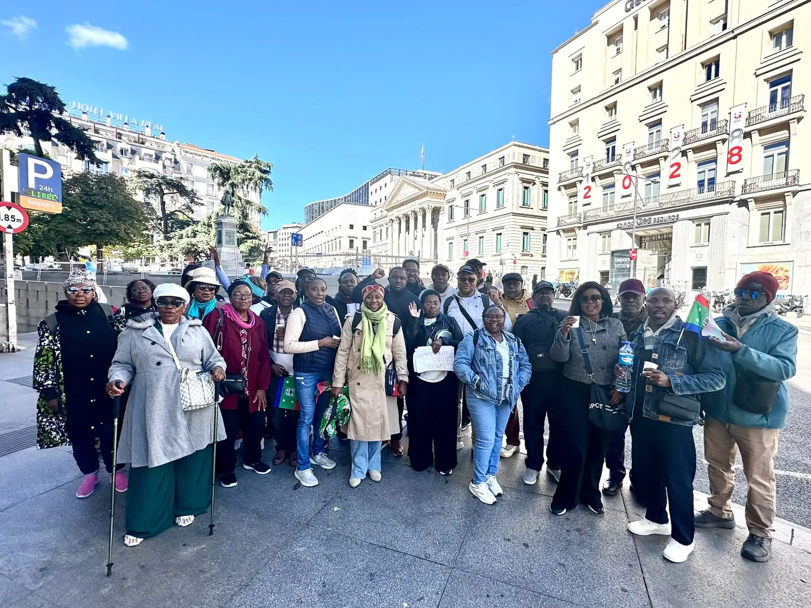 Annoboneses exiliados se movilizan en Madrid.